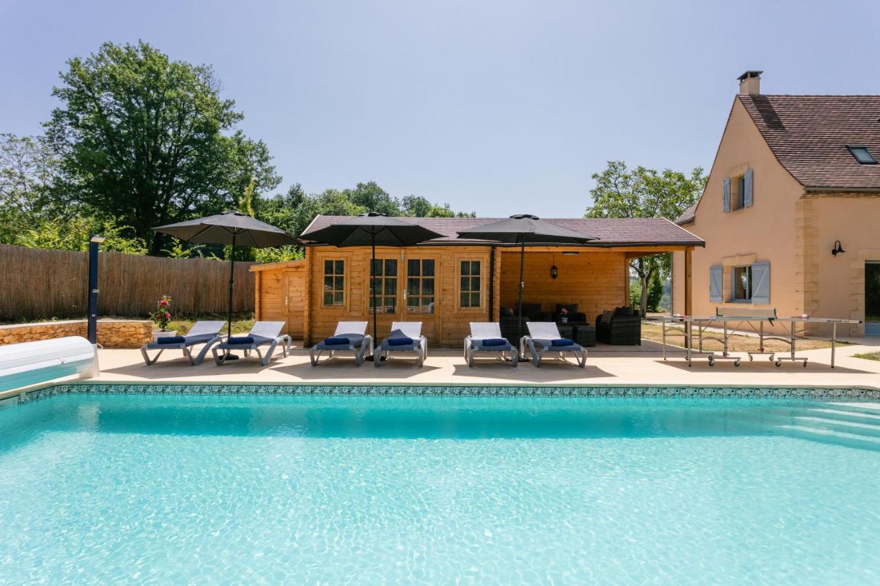 Luxury 3 Bed Home With Heated Swimming Pool Air Con And Boules Pitch Salignac-Eyvigues Exterior photo